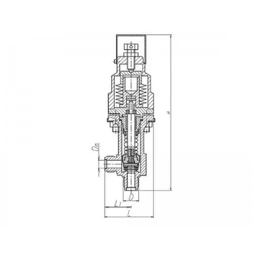 Клапан бронзовый предохранительный угловой штуцерный сильфонный 524-35.2410-01 (ИПЛТ.49414119-01) 