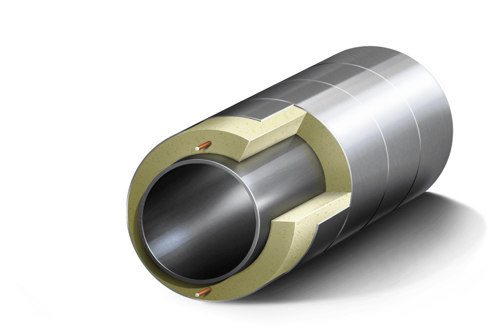 Стальная труба в ППУ-изоляции и полиэтиленовой оболочке 133х4 мм ГОСТ 30732-2020