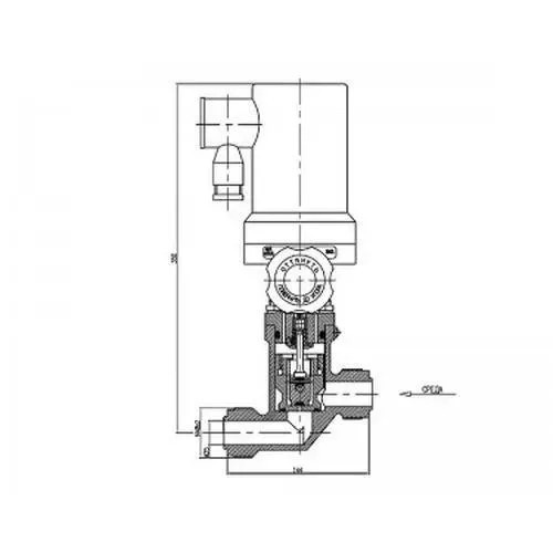 Нержавеющий запорный проходной штуцерный клапан с электромагнитным и ручным управлением